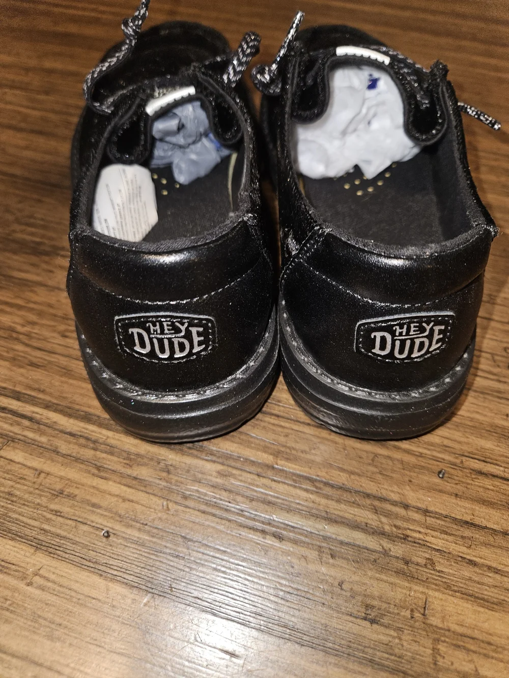 Hey Dude Kids Black Velvet-Effect Lace-Up Sneakers with Patterned Laces